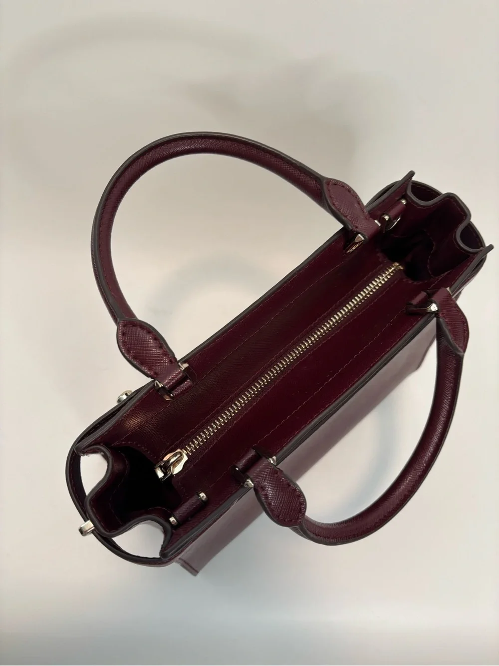 KATE SPADE ($359) Staci Small Satchel Bag in Cherrywood Saffiano Leather